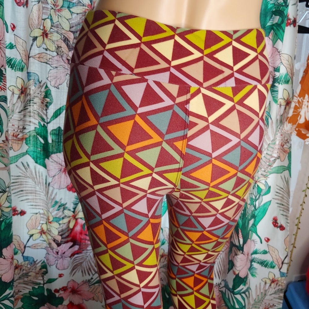 Lularoe Pattern Soft Stretch Os One Size Leggings… - image 6
